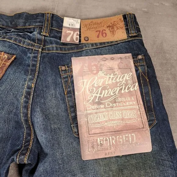 Heritage‎ America 76 Distillery Blue Jeans Whiskers Mens Size 30 x 32 NEW - Picture 10 of 10